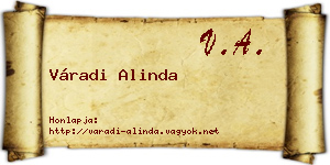 Váradi Alinda névjegykártya